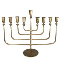 Brass Finish 9 Branch Menorah
