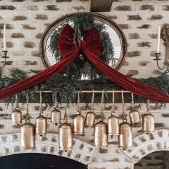 Brass Hanging Rustic Bells Wall Decor