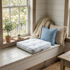 Breezy Blue Stripe Floor Cushion