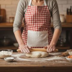 Bright Basics Red Check Farmhouse Apron