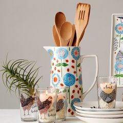 Bright Floral Ceramic Pitcher
