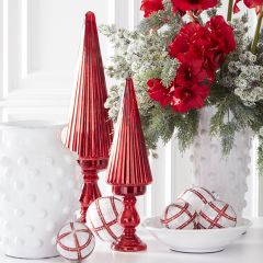 Bright Mercury Glass LED Tree Set of 2