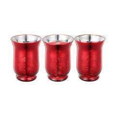 Bright Metallic Hurricane Vase Set of 3
