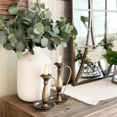 Bronze Candlestick With Arched Handle Set of 2