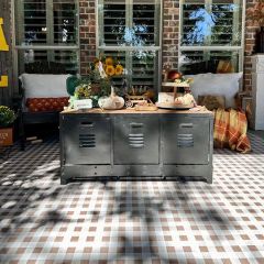 Brown Buffalo Check Vinyl Mat Rug