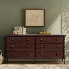 Brown Finish Turned Leg Dresser