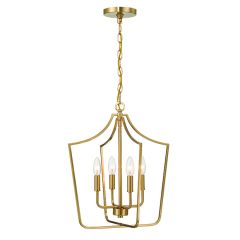 Brushed Gold 4 Light Candelabra Chandelier