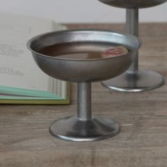 Brushed Pewter Coupe Glass 3 Inch Set of 2