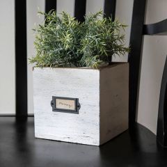 Brushed White Wooden Storage Box