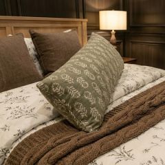 Budding Floral Print Velvet Accent Pillow