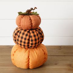 Buffalo Check Decorative Pumpkin Tower