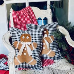 Buffalo Check Gingerbread Man Accent Pillow