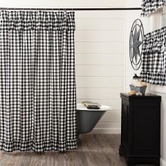 Buffalo Check Ruffled Shower Curtain