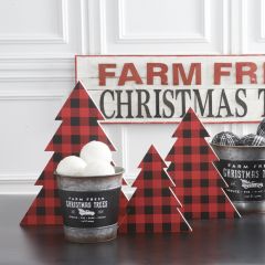 Buffalo Check Tabletop Christmas Tree Set of 3