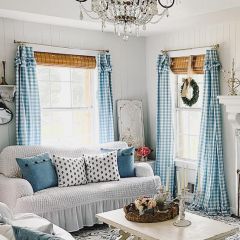 Buffalo Check With Ruffle Curtain Panels Set of 2