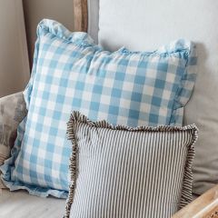 Buffalo Check With Ruffle Throw Pillow