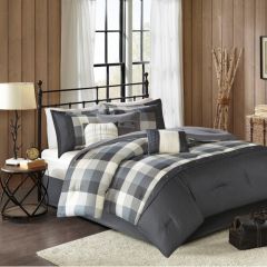 Buffalo Plaid Herringbone 7 Piece Comforter Set
