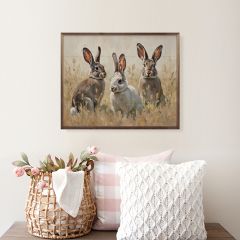Bunnies In The Grass Framed Wall Decor