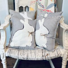Bunny Applique Spring Accent Pillow