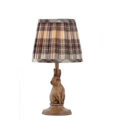 Bunny Base Mini Lamp with Pleated Tartan Shade
