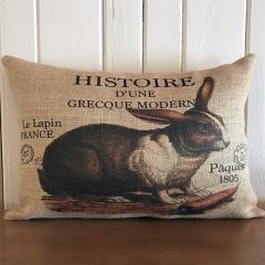 Bunny Burlap Lumbar Pillow