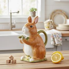 Spring Meadow Bunny Lidded Ceramic Teapot