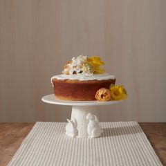 Bunny Leaf Ceramic Cake Plate