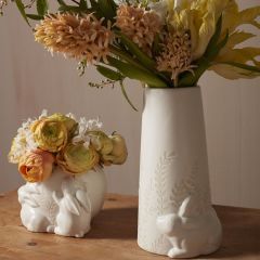 Bunny Leaf Ceramic Vase