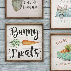 Bunny Treats Carrot Whitewash Wall Art