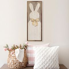 Bunny Whitewash Framed Wall Decor