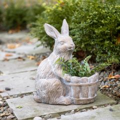 Bunny With Basket Garden Statue