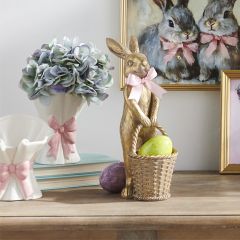 Bunny With Basket Statue 12.5 Inch