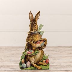 Bunny With Shimmering Eggs Dummy Board 36 inch