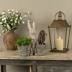 Bunny with Two Baskets Figure