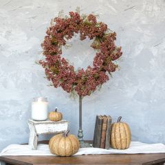 Burgundy Queen Anne Lace Decorative Wreath