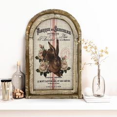 Burlap Bunny Print Arch Framed Wall Art