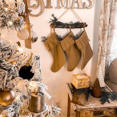 Simple Burlap Ruffled Stocking 15 Inch