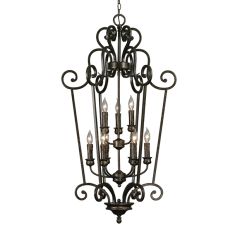 Burnt Sienna Tiered Candlestick 9 Light Chandelier