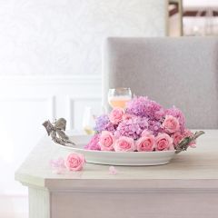 Butterfly Handled Large Oval Stoneware Tray