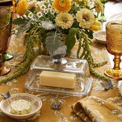 Arthur Court Butterfly Topped Glass Butter Dish