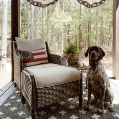 Button Accented Patriotic Flag Accent Pillow