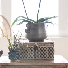 Button Closure Seagrass Storage Box