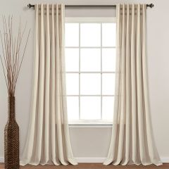 Button Linen Pinch Pleat Curtain Panel