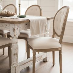 Button Tufted Birch Wood Dining Chair