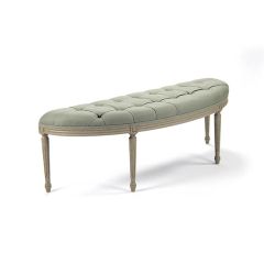 Button Tufted Half Moon Bench Seat
