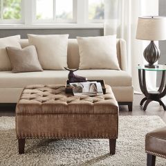 Button Tufted Square Ottoman