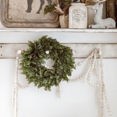 Neutral Wooden Bead Swag Garland