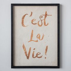 C'est La Vie Framed Wall Decor