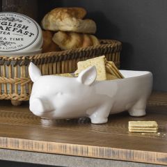 Large White Pig Bowl