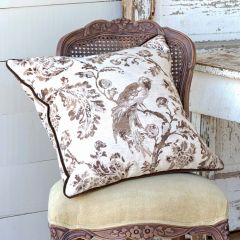 Toile Bird Decorative Pillow